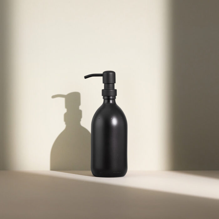 Matte Black Glass Soap Dispenser Bottle