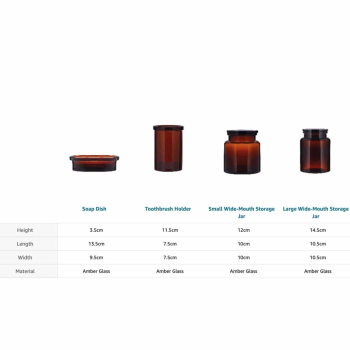 Kuishi Glass Amber accessory size chart