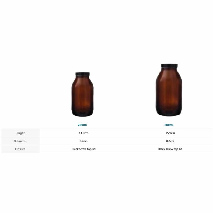 Amber Storage Jar Size Chart