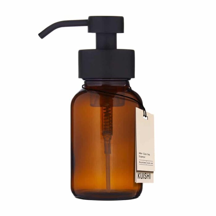 Amber Foam Dispenser Bottle with Black Top 1