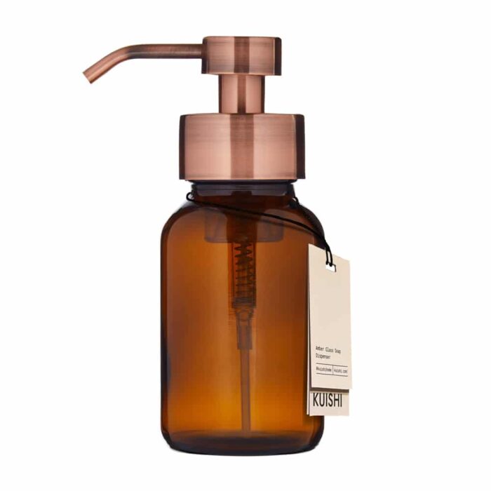 Amber Foam Dispenser Bottle with Bronze Top 1
