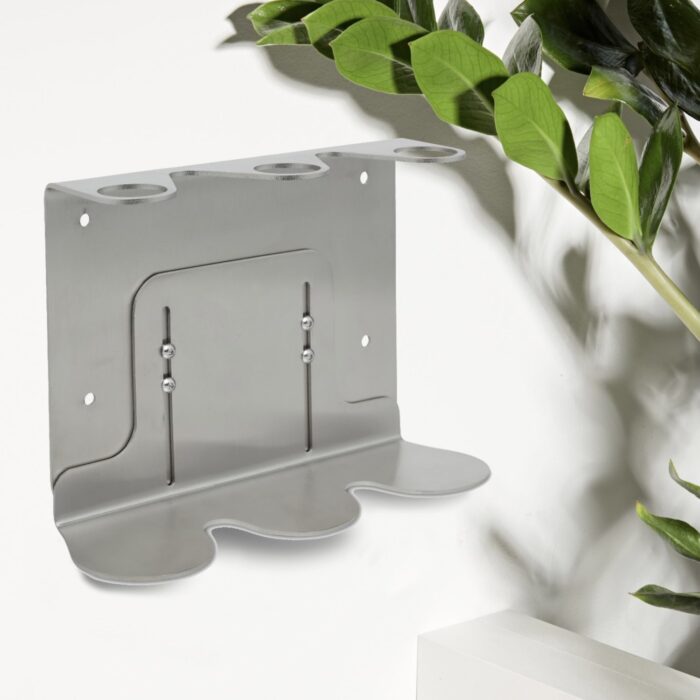 satin silver triple wall mounted soap dispenser holder holder
